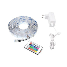 Charger l'image dans la galerie, Kit ruban LED 5m multicolore 24W RGB 15000H IP20 12VDC