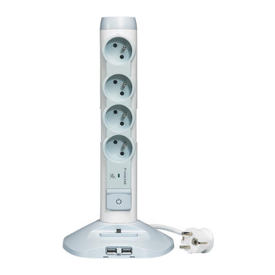 Rallonge multiprise verticale avec chargeurs USB
