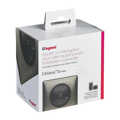 Interrupteur filaire connecté pour volet roulant - graphite