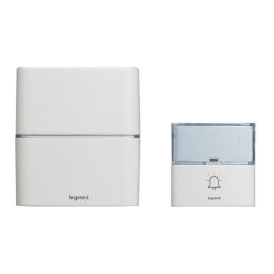 Kit Serénité carillon et sonnette sans fil 30 mélodies + MP3 alimentation par piles - blanc
