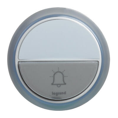 Sonnette Confort sans fil ronde IP44 pour carillon - blanc