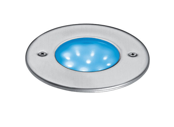 Encastré de sol Extérieur LED EGO rond 9LED BLEU INOX 304